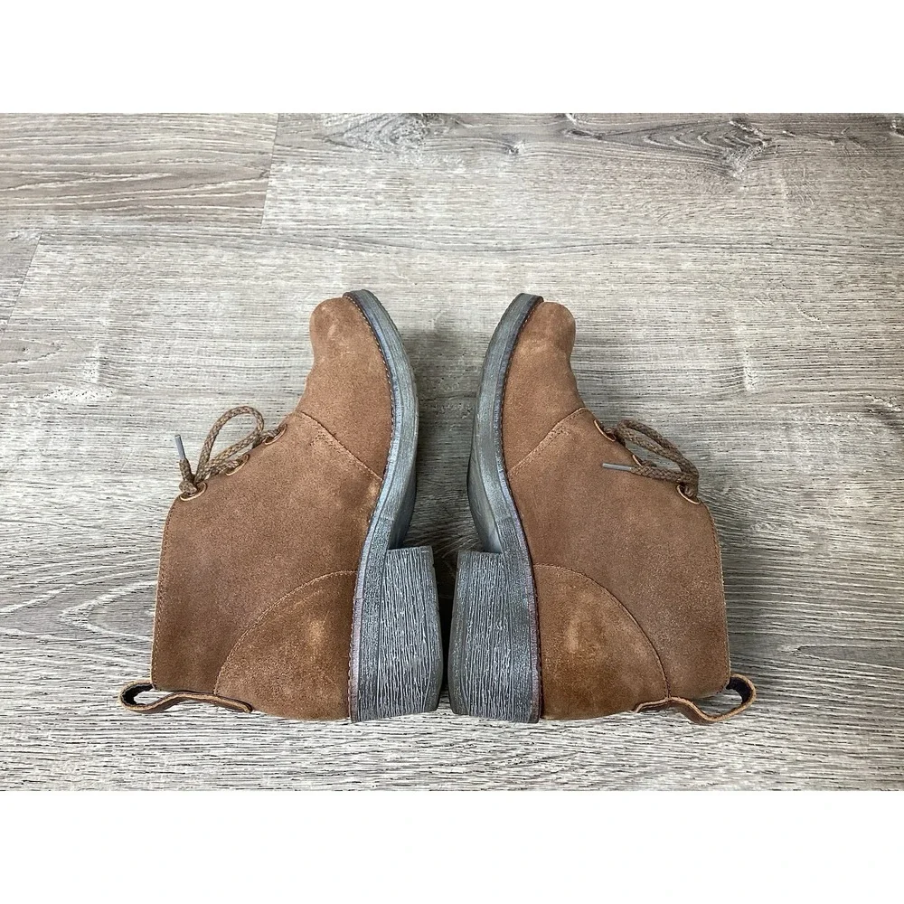 NAOT Womens 7 Love Brown Suede Lace Up Bootie Ankle Boot Size EU 38